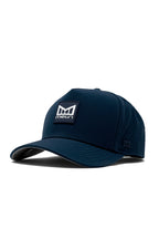 melin Odysea Stacked Hydro performance snapback hat in Navy with stacked logo patch