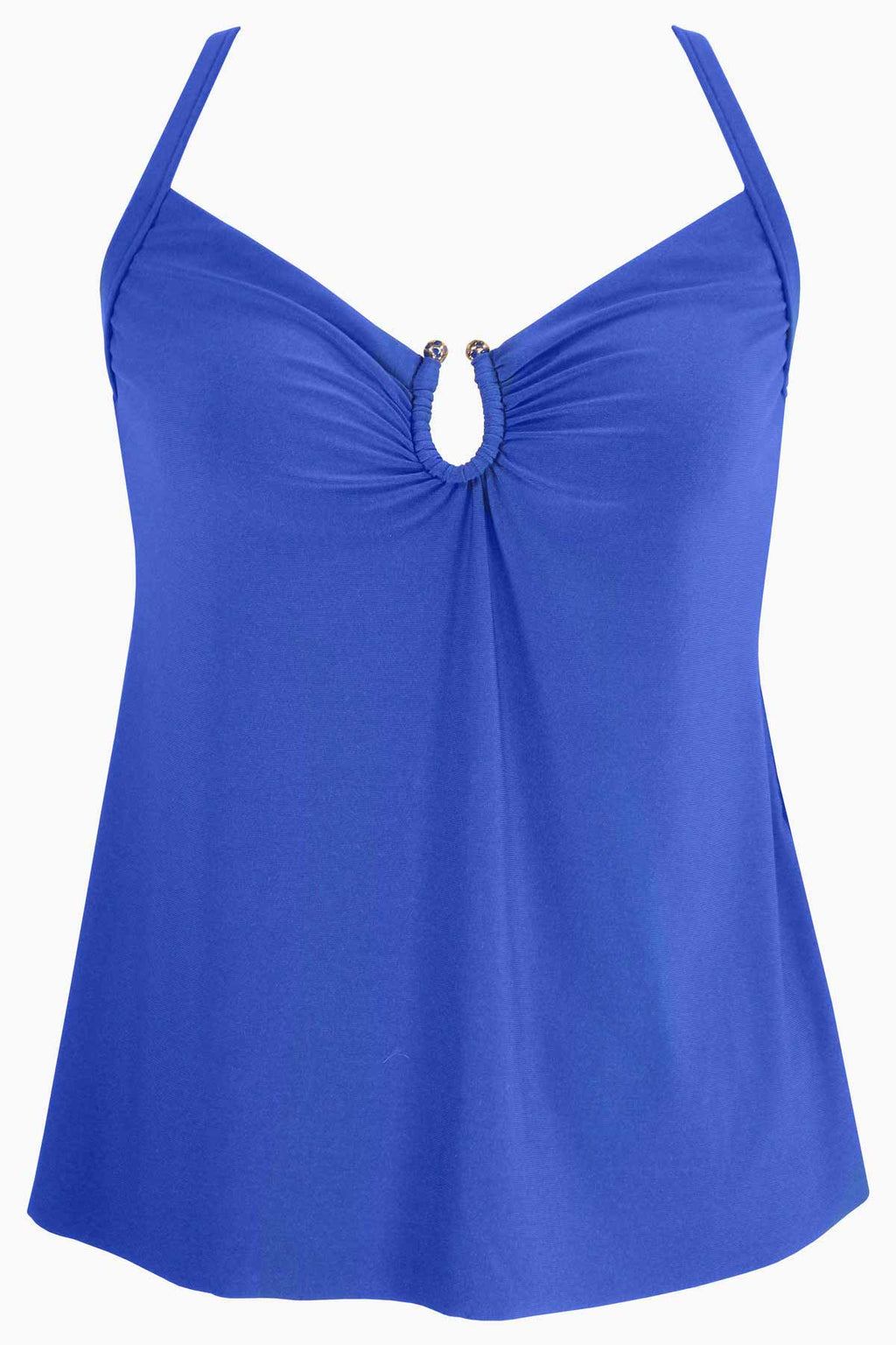 Miraclesuit Razzle Dazzle Zing tankini top in Azul Blue, garment detail