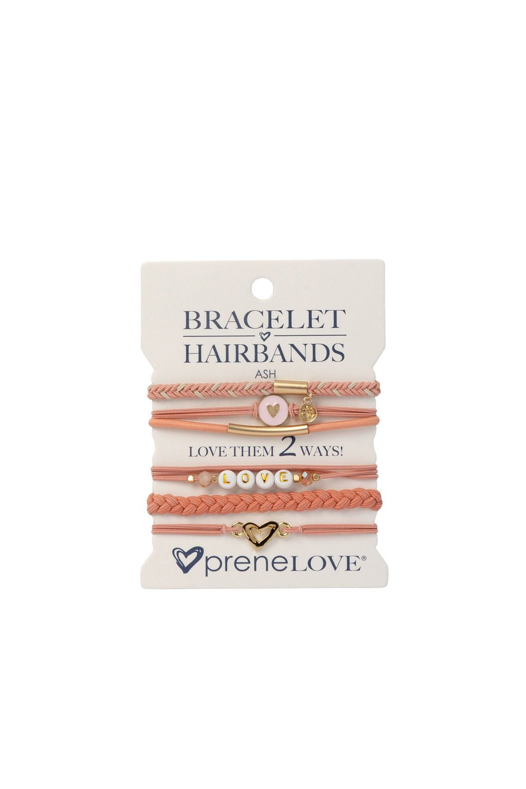 preneLOVE Bracelet Hair Bands - Tree Collection in Ash - Pink & Gold
