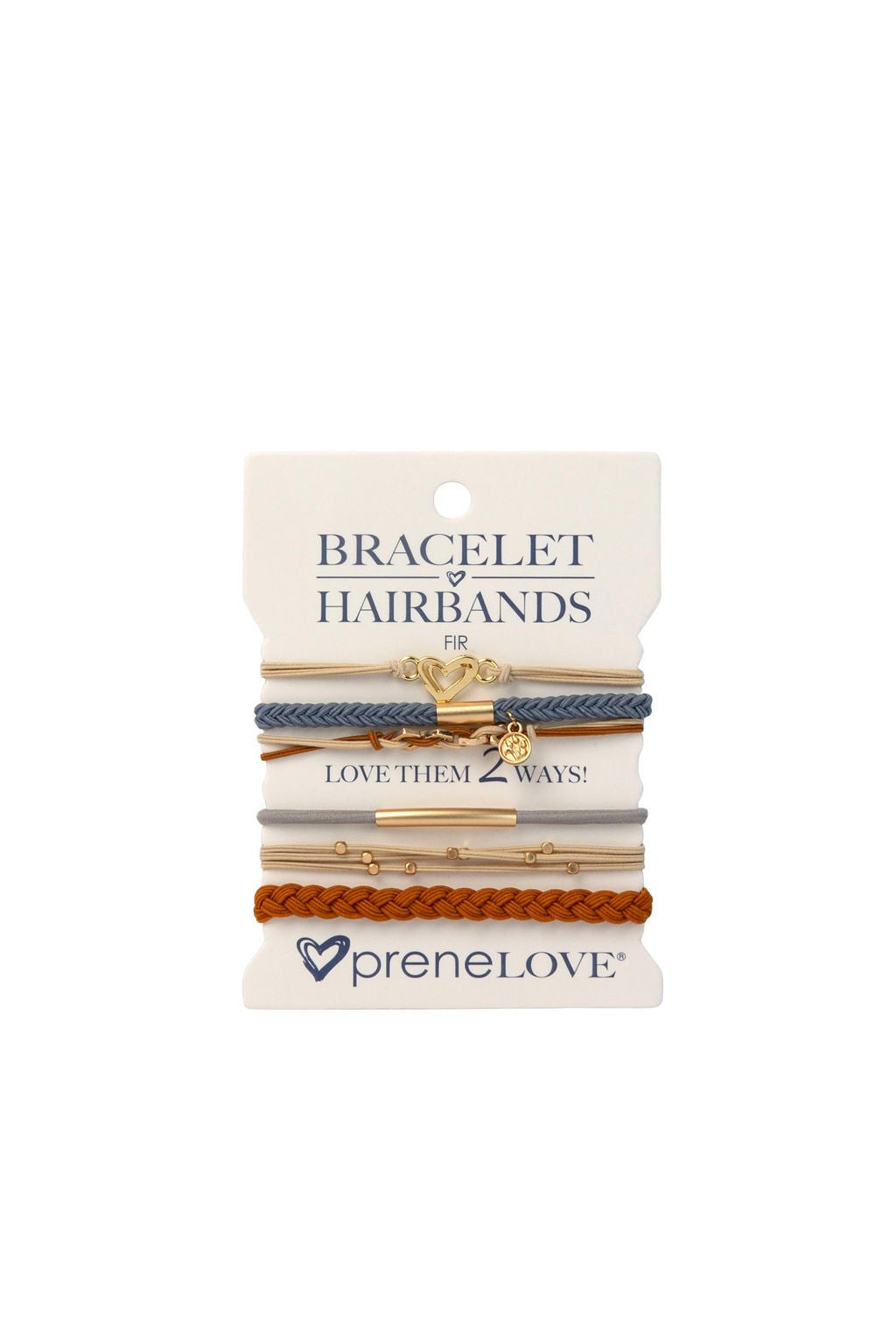 preneLOVE Bracelet Hair Bands - Tree Collection in Fir - Cream Blue Brown & Gold