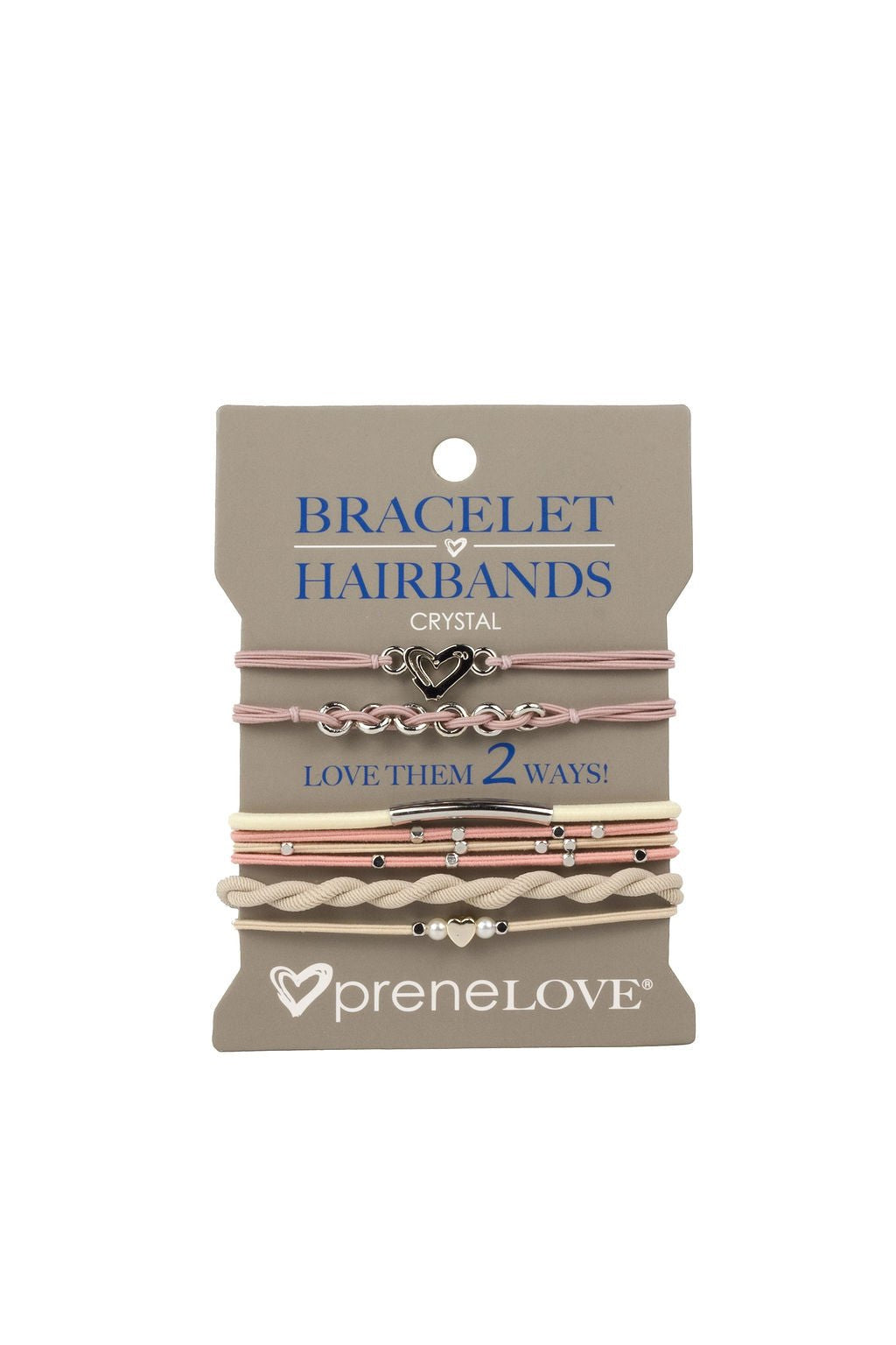preneLOVE Bracelet Hair Bands - Parks Collection in CRYSTAL (Pink & Cream & Silver)