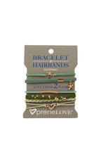 preneLOVE Bracelet Hair Bands - Parks Collection in SALTSPRING (Green & Gold)