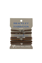 preneLOVE Bracelet Hair Bands - Parks Collection in HILLSIDE (Dark Brown & Silver)