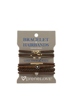 preneLOVE Bracelet Hair Bands - Parks Collection in GRAND BEND (Dark Brown & Gold)