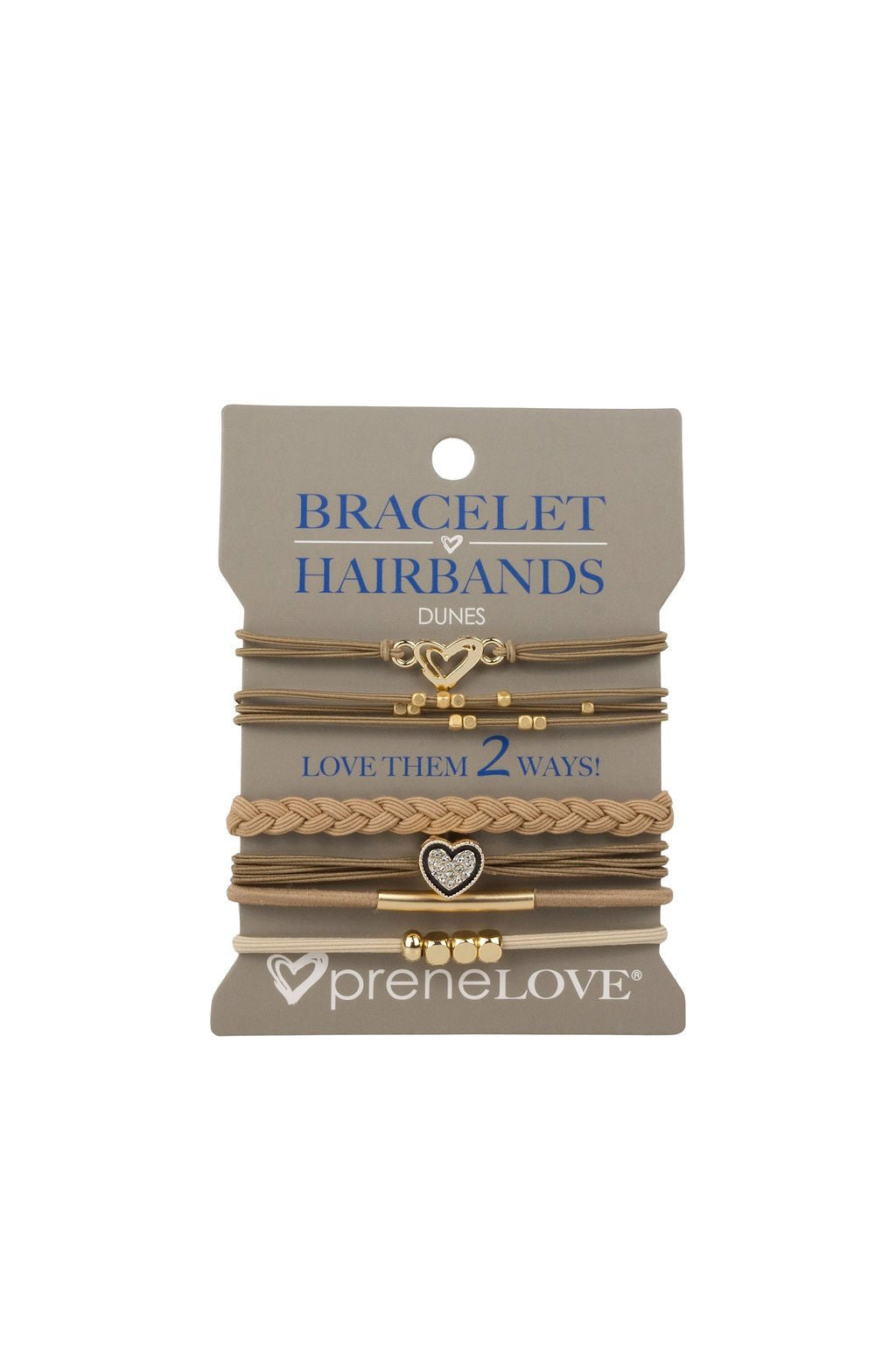 preneLOVE Bracelet Hair Bands - Parks Collection in DUNES (Light Brown & Gold)