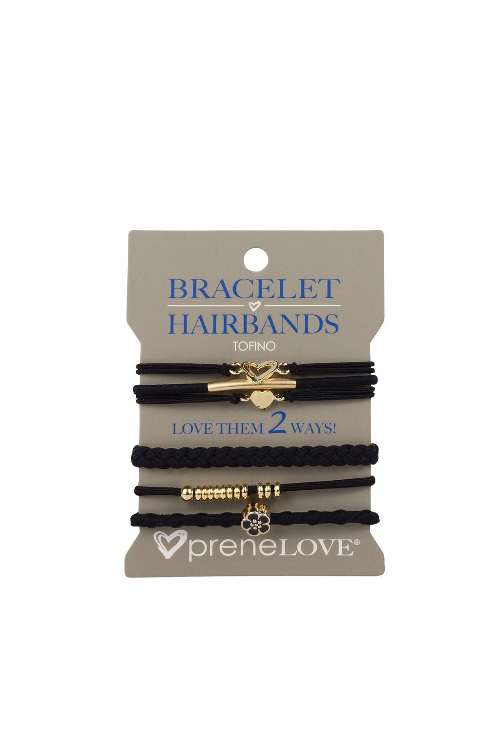 preneLOVE Bracelet Hair Bands - Parks Collection in TOFINO (Black & Gold)
