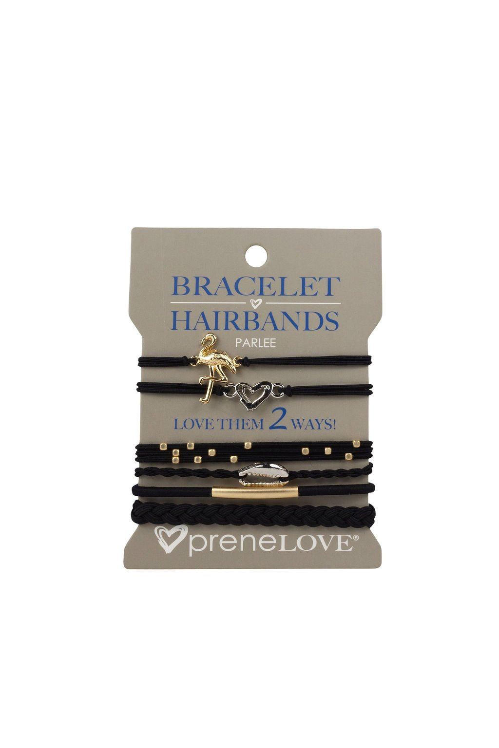 preneLOVE Bracelet Hair Bands - Parks Collection in PARLEE (Black Silver & Gold)