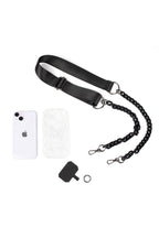 preneLOVE Ajax Vegan Phone Crossbody Chain in Black & Black Chain