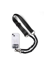 preneLOVE Ajax Vegan Phone Crossbody Chain in Black & Black Chain
