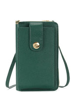 preneLOVE Solina Vegan Leather Phone Bag in Hunter Green