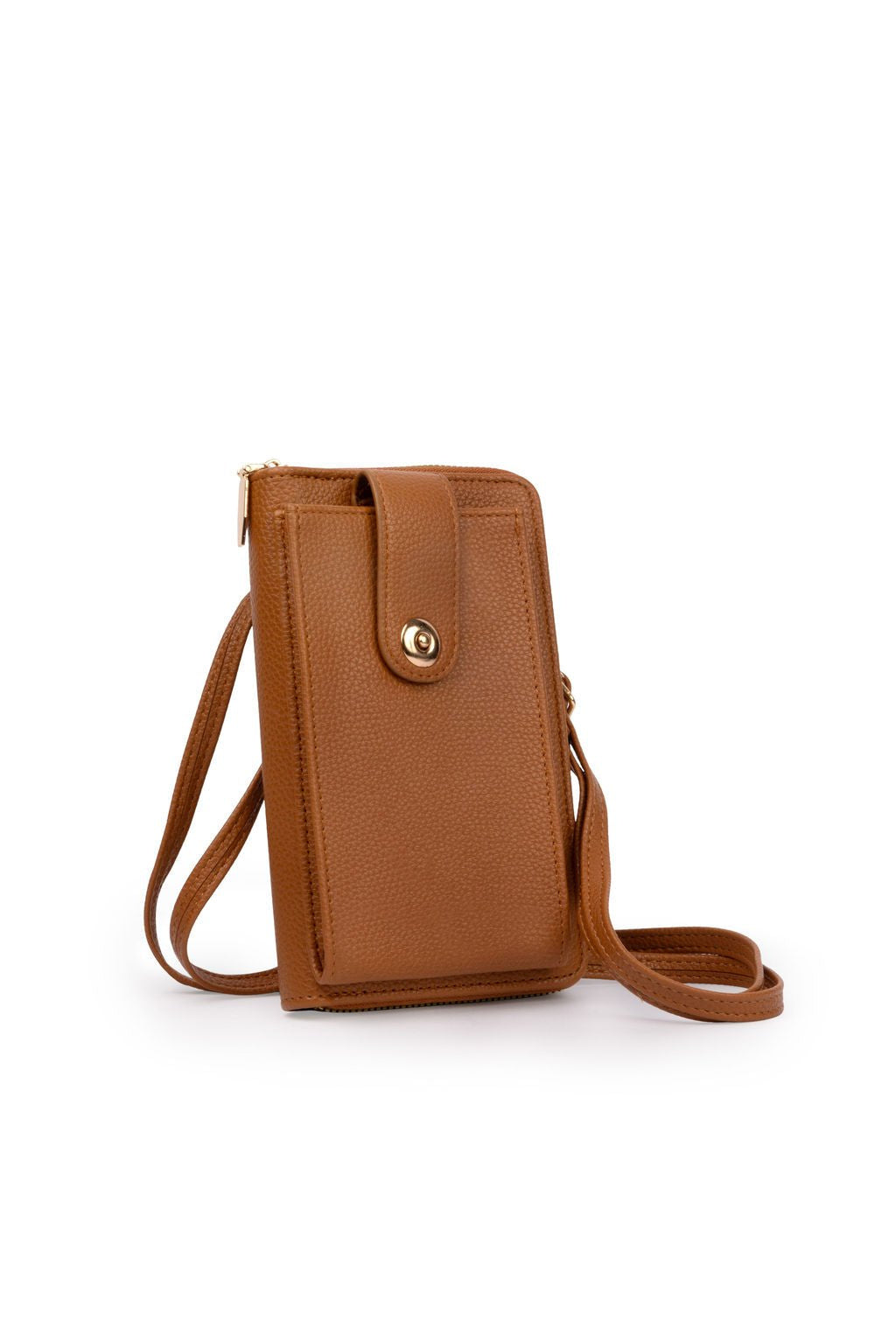 preneLOVE Solina Vegan Leather Phone Bag in Brown