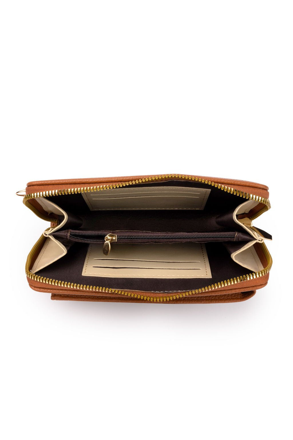 preneLOVE Solina Vegan Leather Phone Bag in Brown