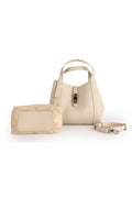 preneLOVE Laurentian Genuine Leather Handbag in Cream