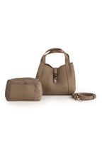 preneLOVE Laurentian Genuine Leather Handbag in Stone