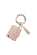 preneLOVE Calgary Vegan Leather Bracelet Card Case in Pink Scalloped