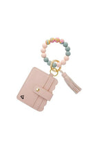 preneLOVE Calgary Vegan Leather Bracelet Card Case in Pink Scalloped