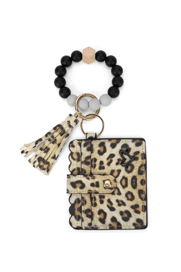 preneLOVE Calgary Vegan Leather Bracelet Card Case in Leopard