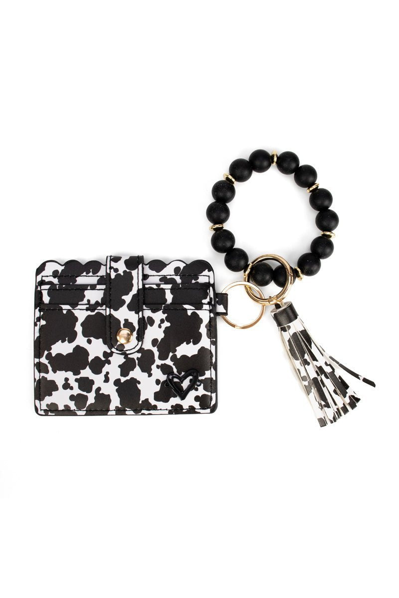 preneLOVE Calgary Vegan Leather Bracelet Card Case in Cow Scalloped