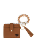 preneLOVE Calgary Vegan Leather Bracelet Card Case in Cognac Scalloped