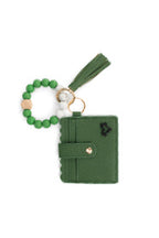 preneLOVE Calgary Vegan Leather Bracelet Card Case in Hunter Green Scalloped