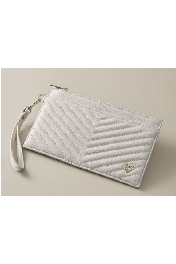 preneLOVE Aberdeen Wristlet Clutch in Cream