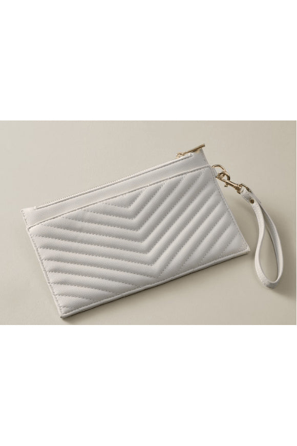 preneLOVE Aberdeen Wristlet Clutch in Cream