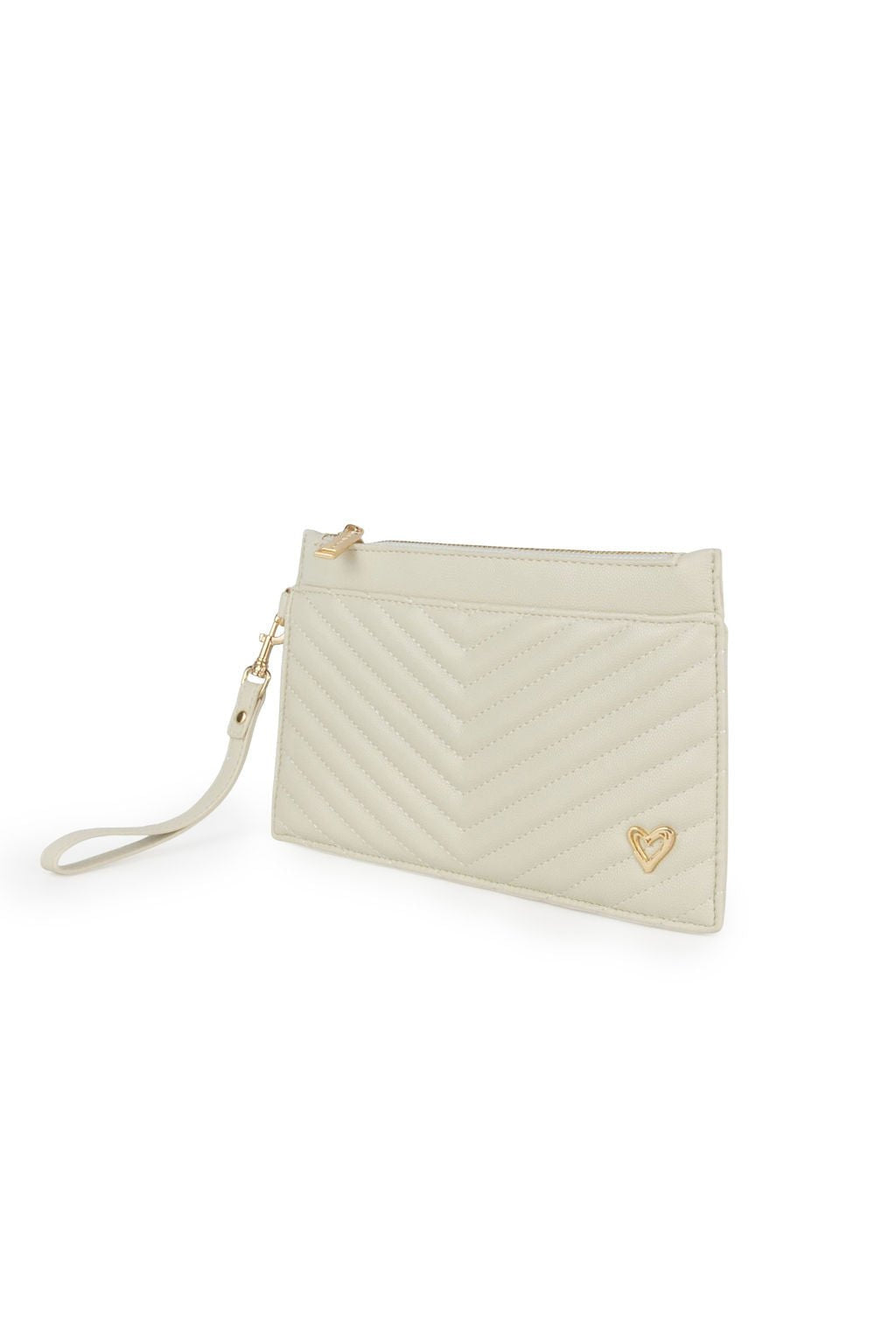 preneLOVE Aberdeen Wristlet Clutch in Cream