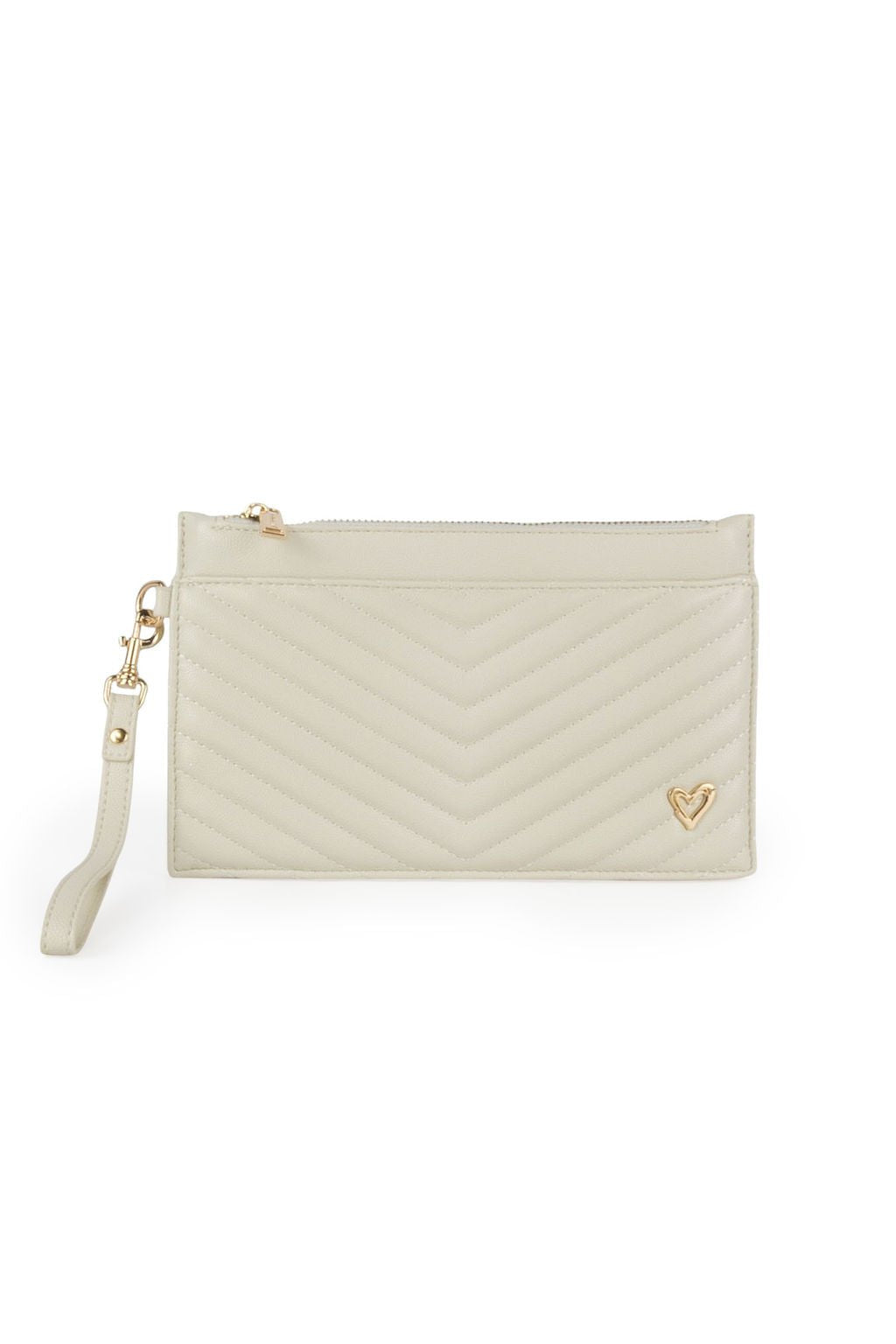 preneLOVE Aberdeen Wristlet Clutch in Cream