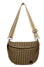 preneLOVE Lambton Woven Hand-Knotted Crossbody Bag in Dark Khaki