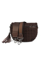 preneLOVE Lambton Woven Hand-Knotted Crossbody Bag in Espresso