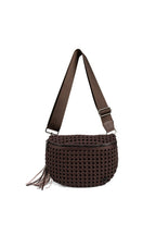 preneLOVE Lambton Woven Hand-Knotted Crossbody Bag in Espresso