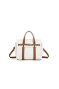 preneLOVE Wingold Small Canvas Tote in Natural & Espresso