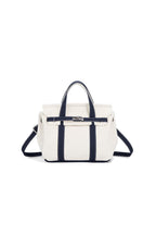 preneLOVE Wingold Small Canvas Tote in Natural & Navy