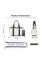 preneLOVE Wingold Small Canvas Tote in Natural & Navy