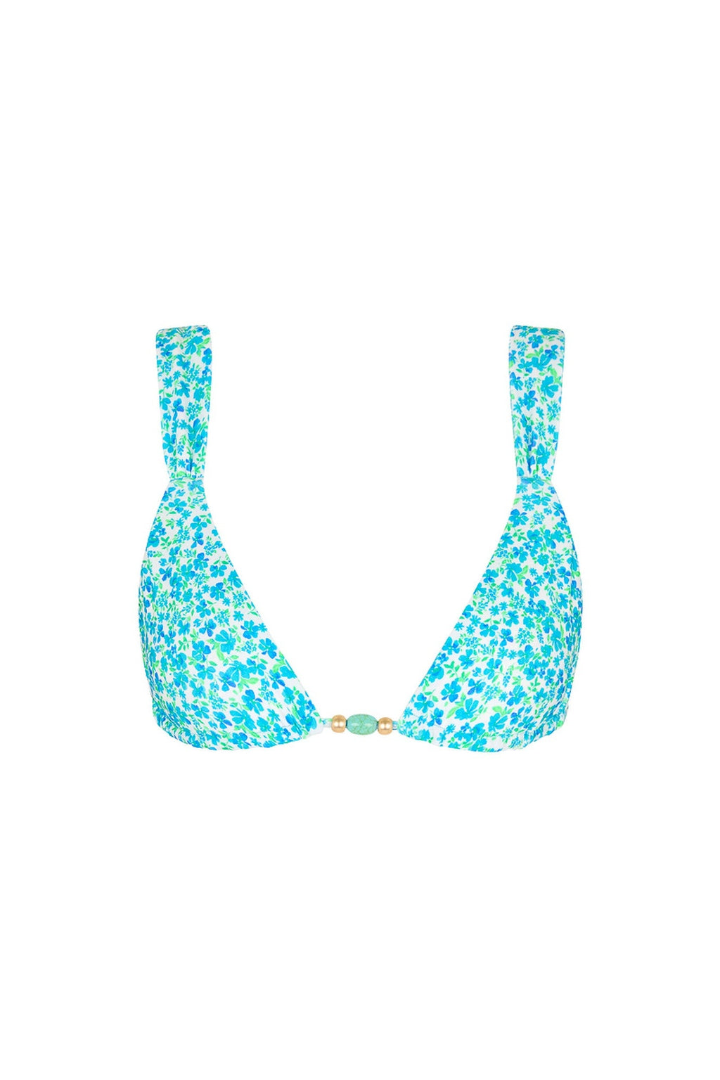 Kulani Kinis Slide Bralette Bikini Top in Ocean Aura, garment detail