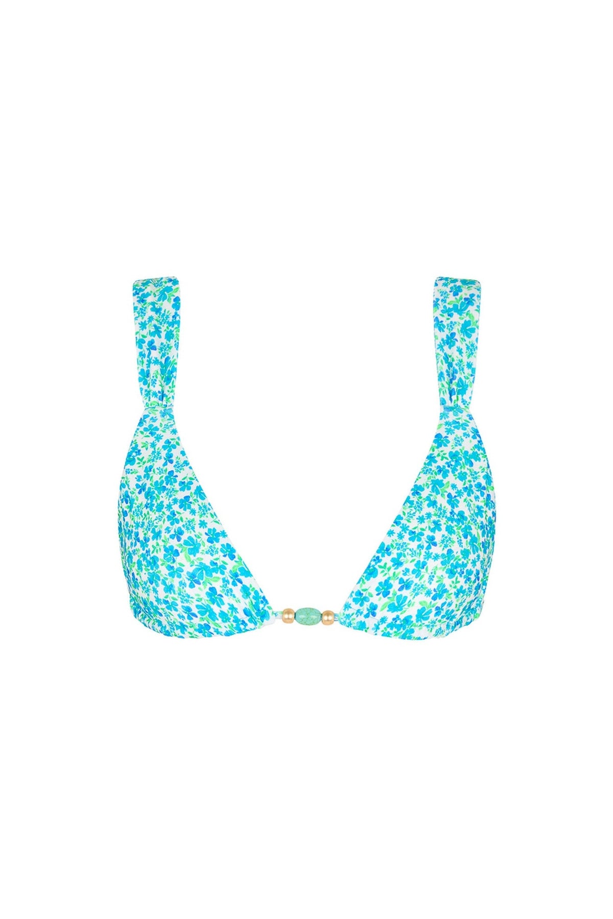 Kulani Kinis Slide Bralette Bikini Top in Ocean Aura, garment detail