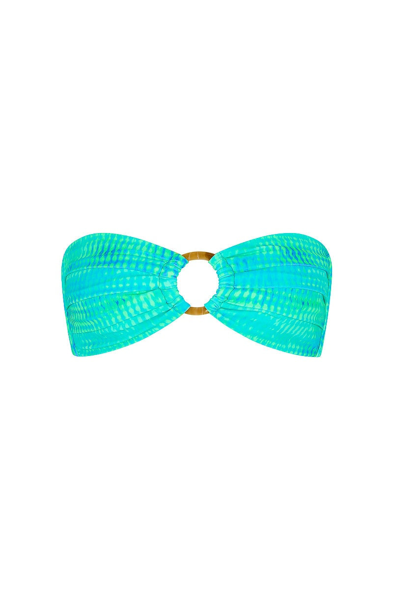 Kulani Kinis Strapless Bandeau Bikini Top in Summer Seas, garment detail