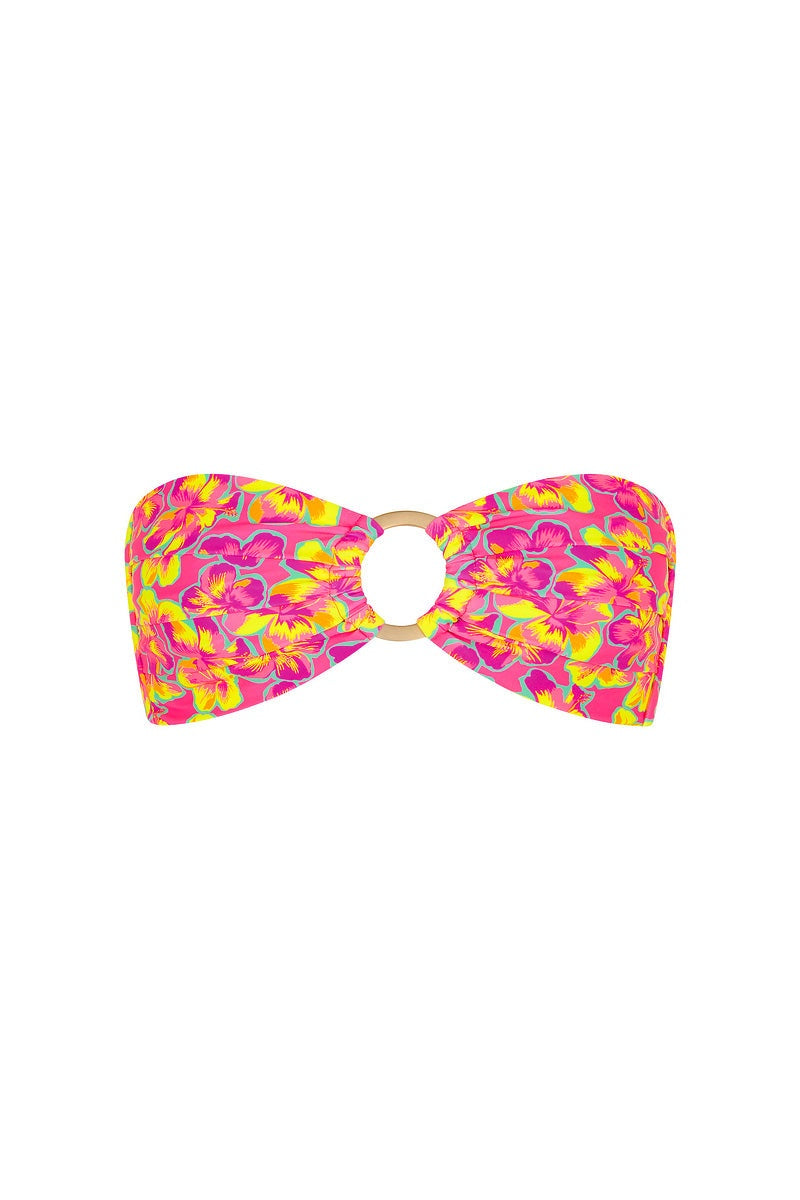 Kulani Kinis Strapless Bandeau Bikini Top in Sun Pop, garment detail