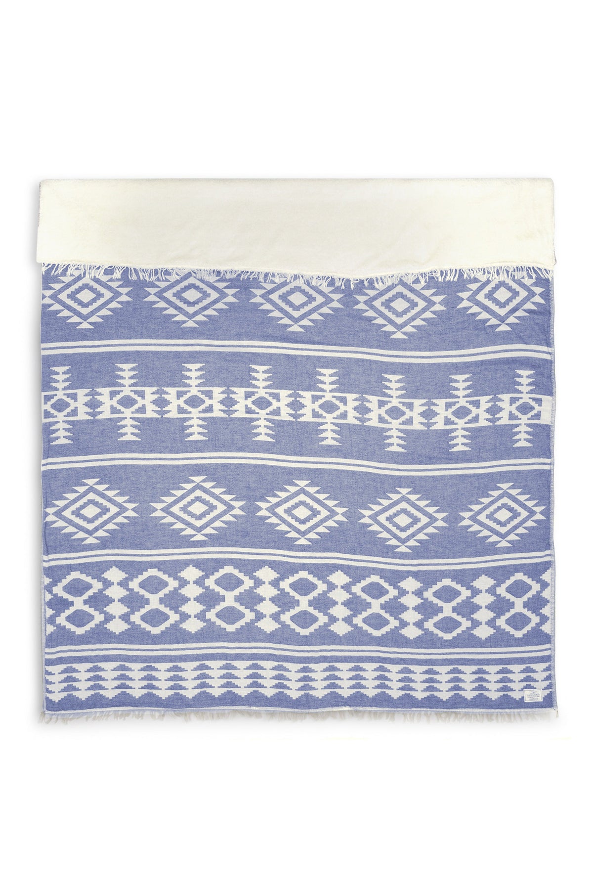 Tofino Towel Co. Beach fleece throw blue official flat lay