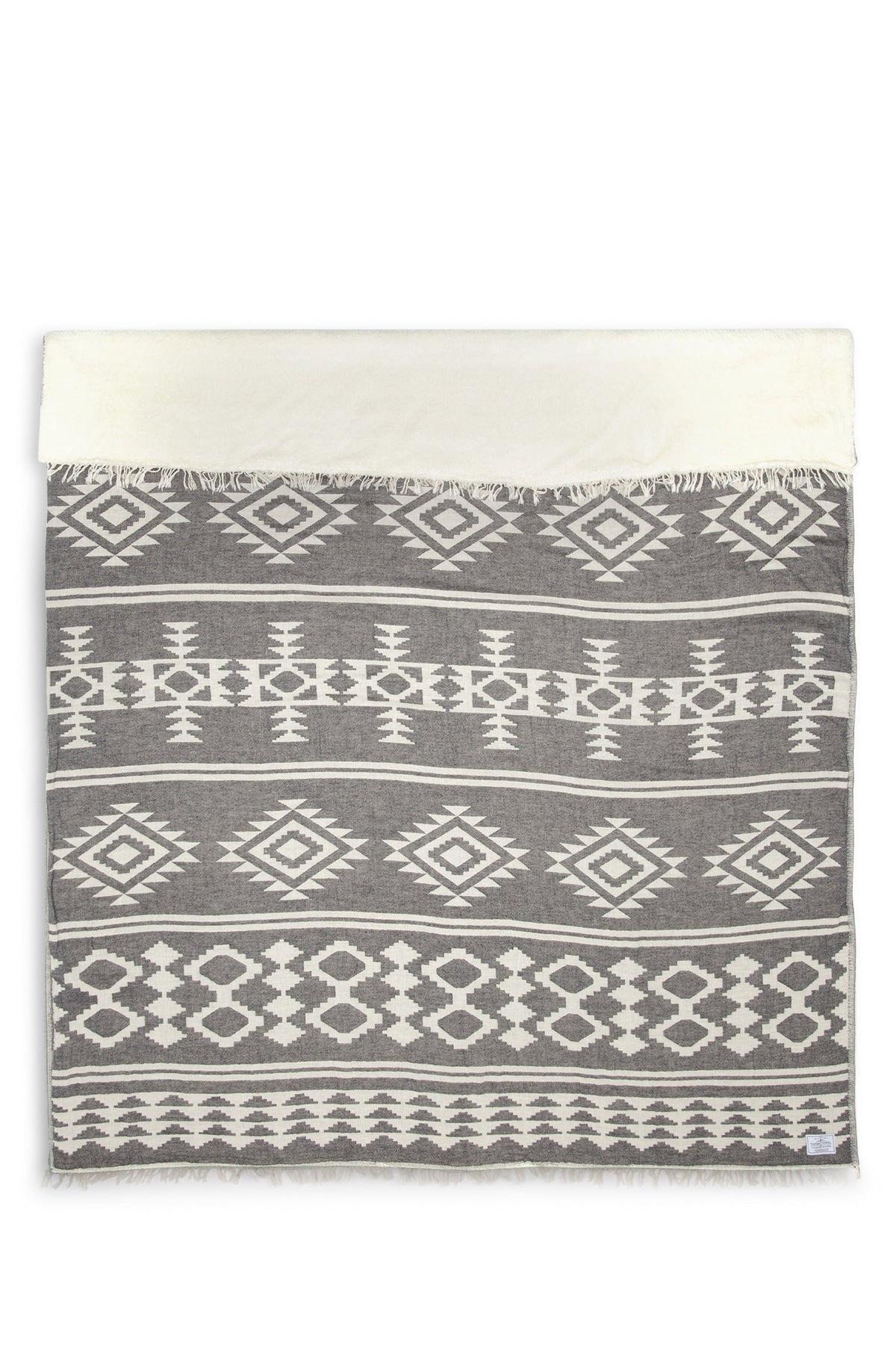 Tofino Towel Co. Beach fleece throw granite official flat lay