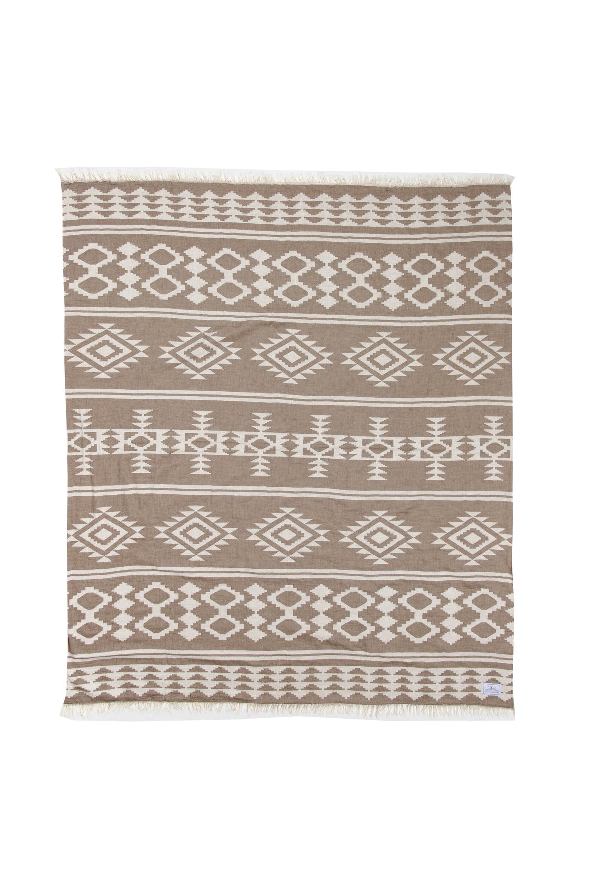 Tofino Towel Co. Beach fleece throw walnut official flat lay