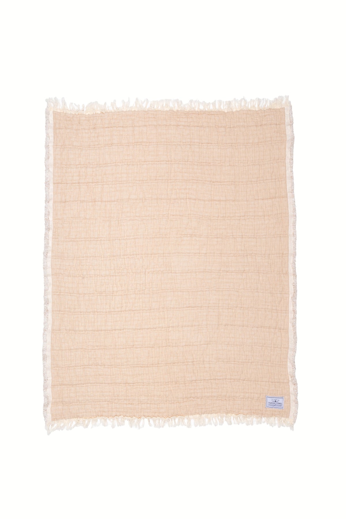 Tofino Towel Co. Lotus quilted muslin baby blanket Beige