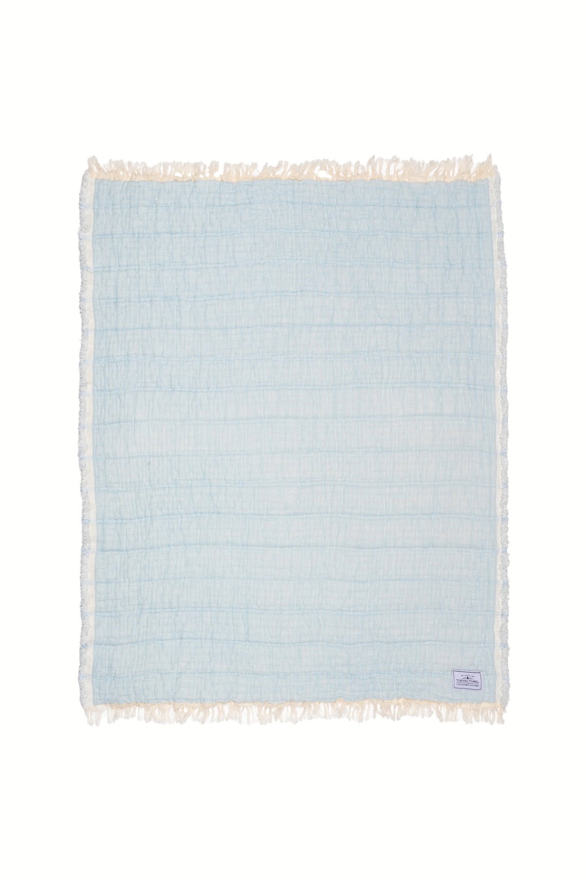 Tofino Towel Co. Lotus quilted muslin baby blanket Blue