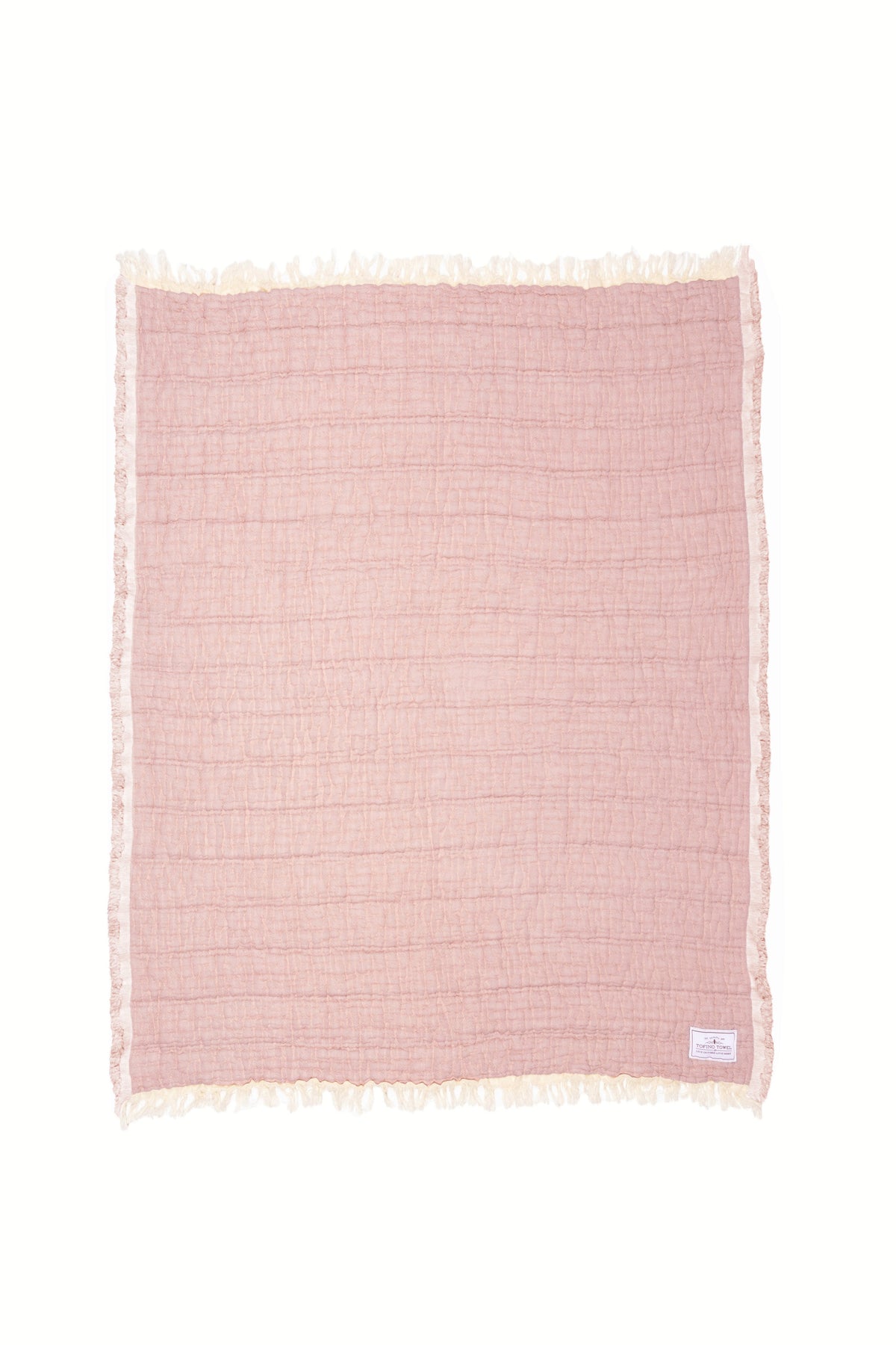 Tofino Towel Co. Lotus quilted muslin baby blanket Pink