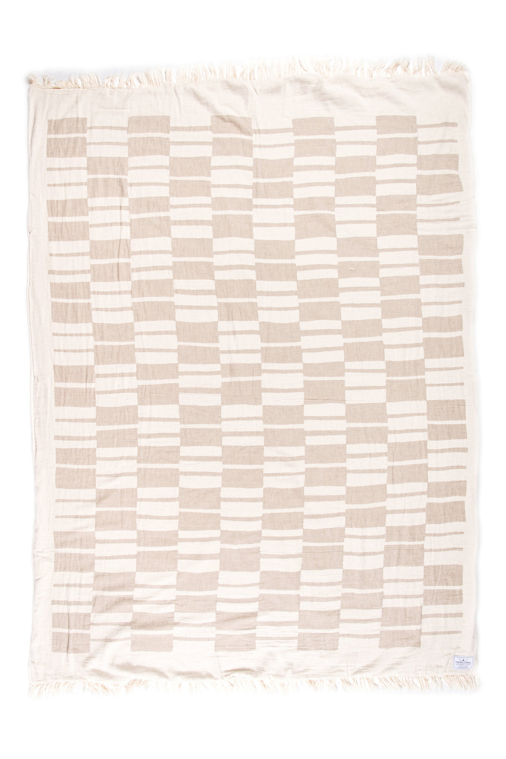 Tofino Towel Co. Vance fleece throw Beige neutral plaid
