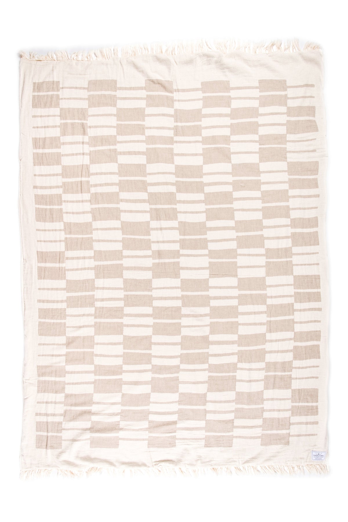Tofino Towel Co. Vance fleece throw Beige neutral plaid