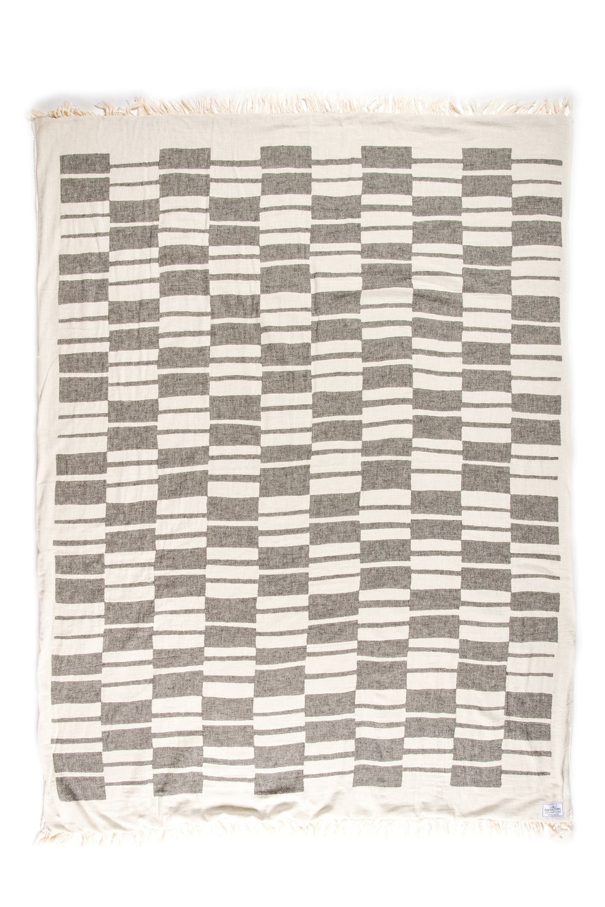 Tofino Towel Co. Vance fleece throw Granite dark grey plaid