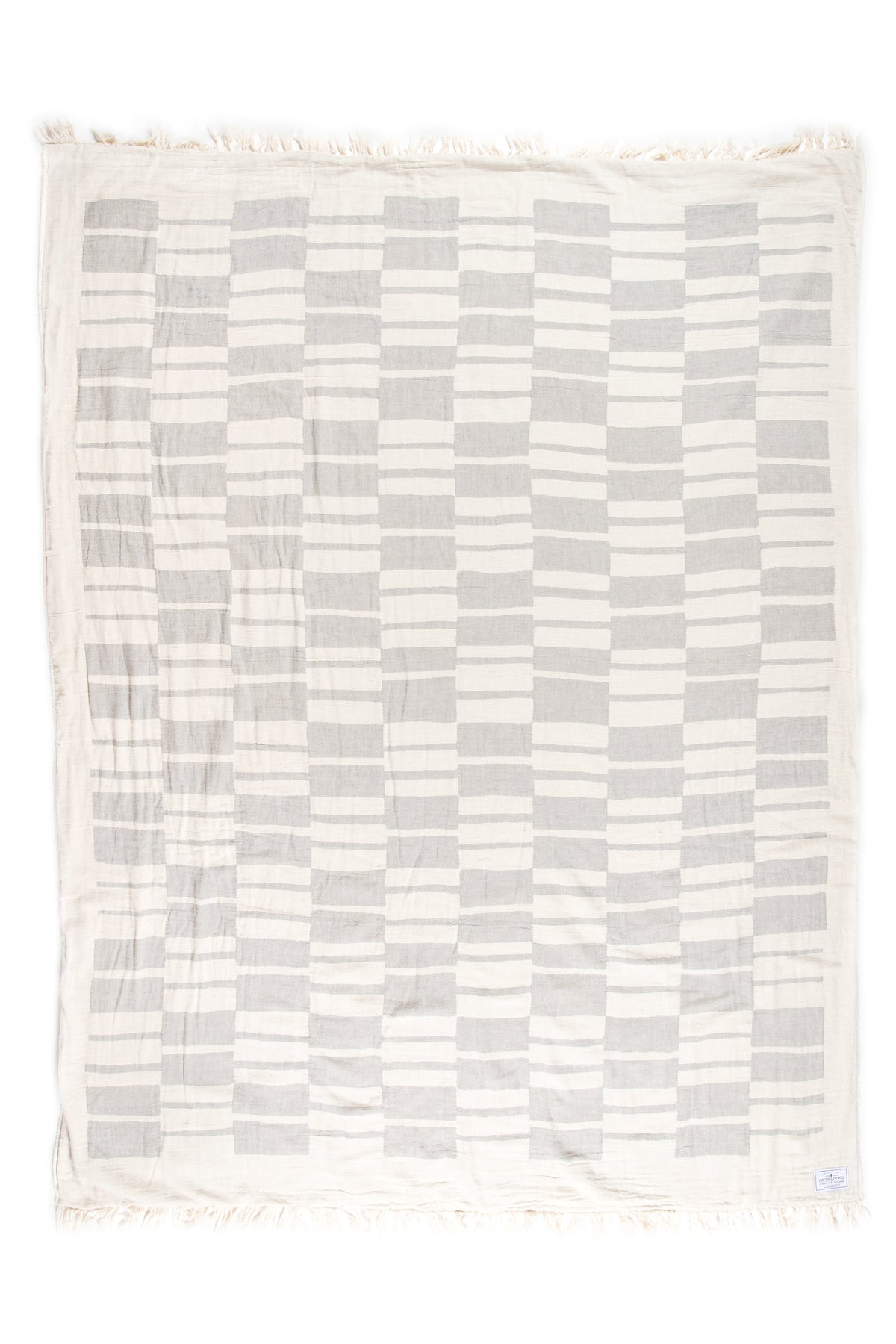 Tofino Towel Co. Vance fleece throw Pewter light grey plaid
