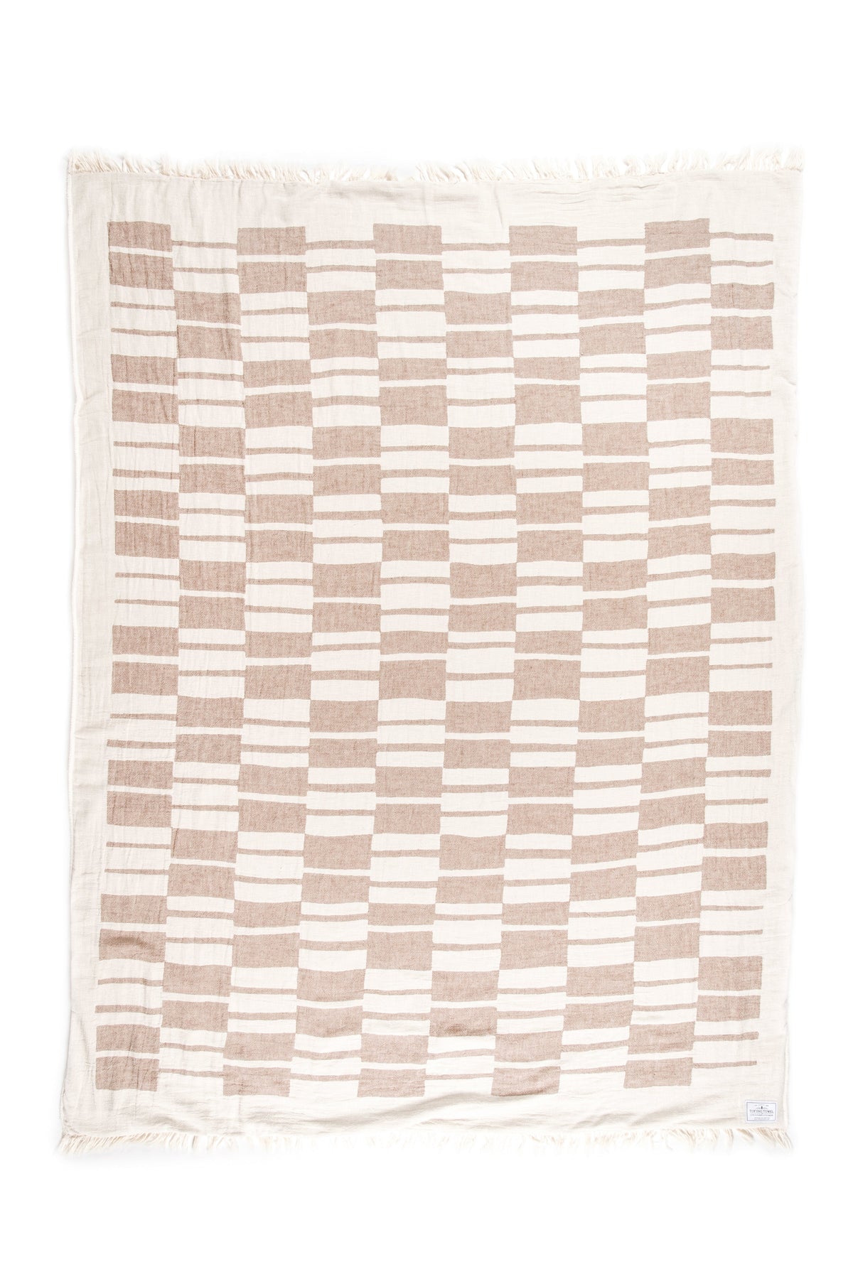 Tofino Towel Co. Vance fleece throw Walnut light brown plaid