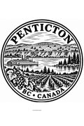 Penticton custom artwork supplied for Two Makers Crew cedar magnet and ornament; design preview, not a finished product photograph